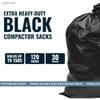 100 x Extra Heavy-Duty Black Compactor Sacks | 40 Micron Super-Strong Refuse Bags | For Industrial Compactors & Heavy Commercial Waste (Jet) view 2