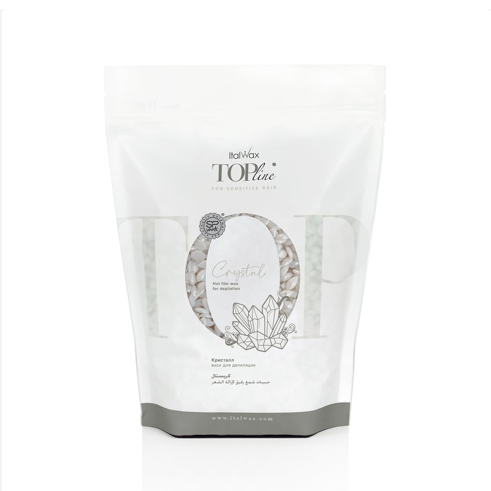 Italwax Top Line Crystal Hard Wax Beads  750g (1.65 lbs)  Strip-Free Hair Removal Wax, Unscented, Gentle on Sensitive Skin, Ideal for Bikini Line & Underarms, Professional & Home Use