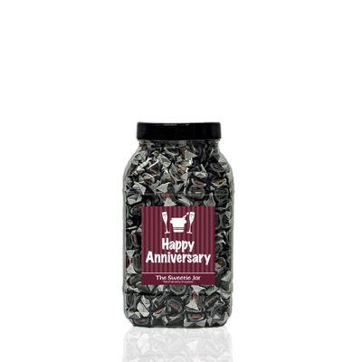 Black Jack Chews 2kg Sweet Jar - A Personalised Gift Jar Filled with Your Favourite Retro Sweets! (Happy Anniversary)