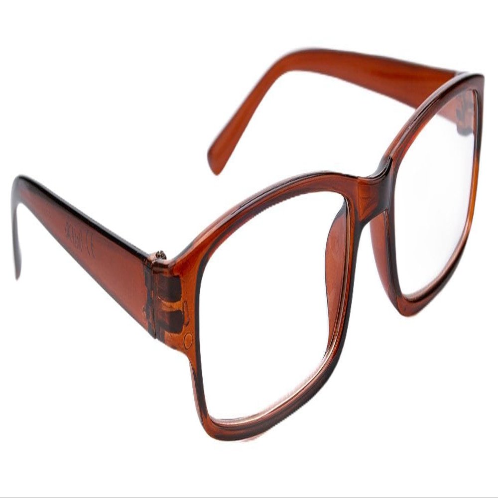 4sold Slim Classic Retro Style Computer Glasses Computer Blue Light Blocking Glasses, Anti Glare Fatigue Blocking Headaches Eye Strain Safety Glasses for Computer/Phone Transparent (Brown, 0.00)