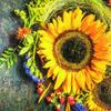 20 Napkins Sunflower in Natural Arrangement / Flowers / Autumn 33 x 33 cm view 1