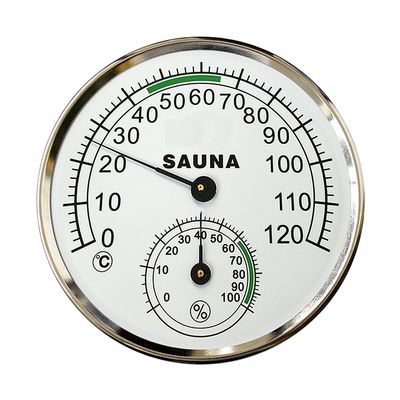 5-inch Dial Thermometer Hygrometer Metal Plastic Housing Sauna Room Hygro-Thermometer