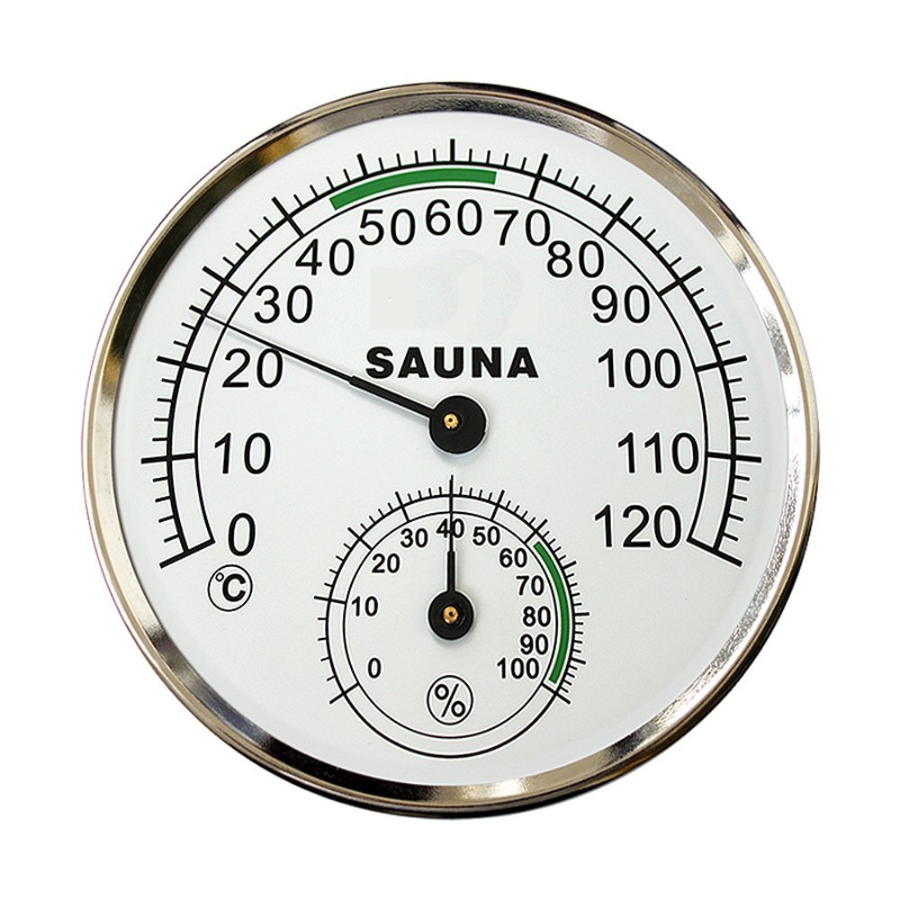 5-inch Dial Thermometer Hygrometer Metal Plastic Housing Sauna Room Hygro-Thermometer