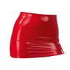 EXLATEX Women's Latex Rubber Gummi Black Mini Skirt - Red - Medium view 1