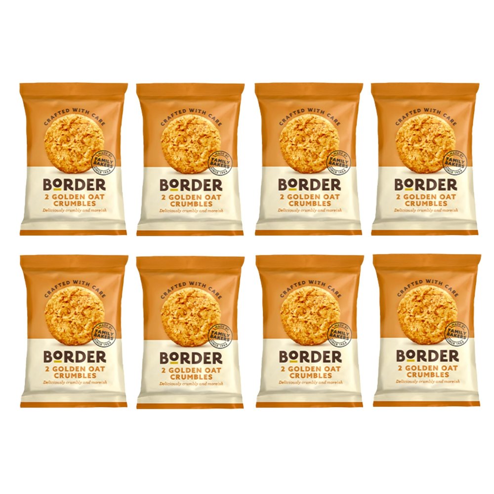 Golden Oat Crumbles - Luxury Mini Packs of 2 Border Biscuits (Pack of 8)