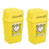 2X 1l Medical Sharps Bins - Disposable Syringe/Needle Biohazard Tubs view 1