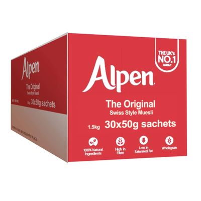 Alpen Original Swiss Style Muesli Sachets, 50g (Pack of 30)