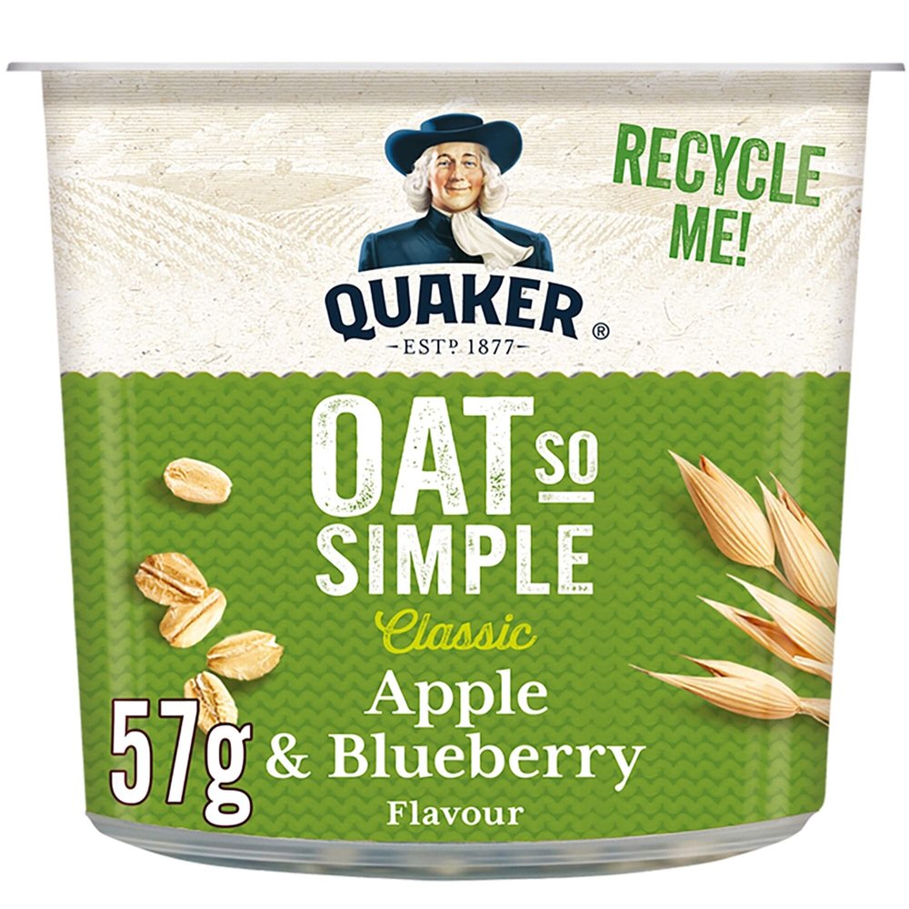Quaker Oat So Simple Apple and Blueberry Porridge Pots - 8x57g