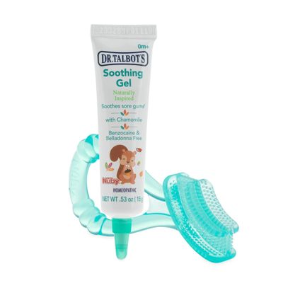 Dr. Talbot's All Natural Teething Gel with Bonus Silicone Massaging Toothbrush, 0.53 Ounce, Benzocaine Free