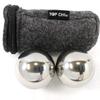 Top Chi 1 lb. 1.5 Inch Solid Stainless Steel Baoding Balls with Carry Pouch. Non-Chiming Chinese Health Balls for Hand Therapy, Exercise, and Stress Relief view 1