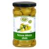 KORVEL Whole Green Olives Greek Table Olives in Brine, 290g (10.2oz) Glass Jar view 1