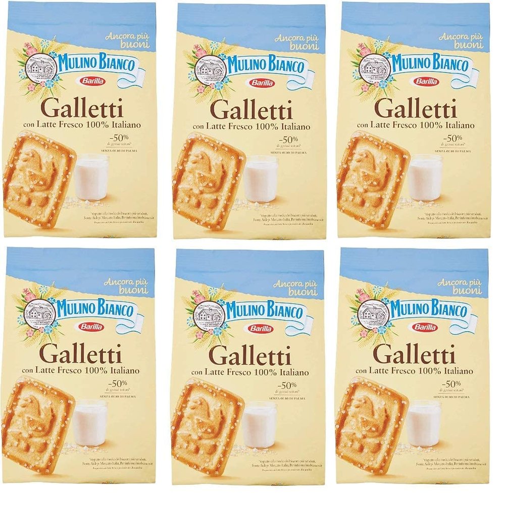 6X Mulino Bianco Galletti 350g Italian Biscuits Cookies