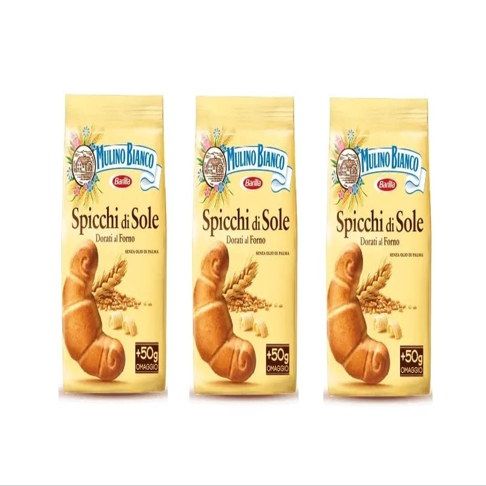 3x Mulino Bianco Spicchi di Sole Italian Biscuits Cookies 350g
