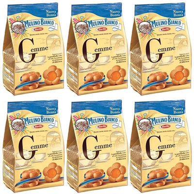 6x Mulino Bianco Gemme Biscuits Cookies with Apricot Jam 200g