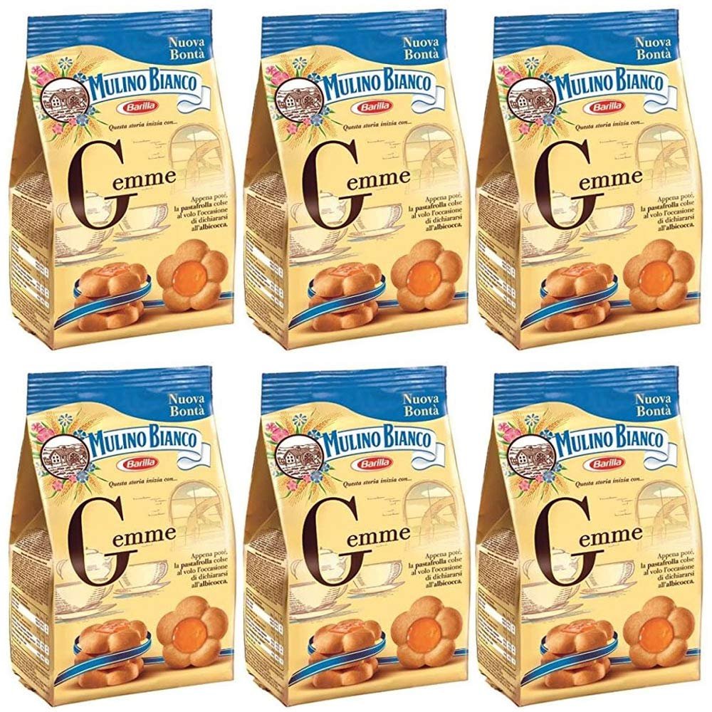6x Mulino Bianco Gemme Biscuits Cookies with Apricot Jam 200g