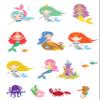 14 Stand Up Premium EDIBLE Wafer Paper Cute Mermaid Fairytale Under The Sea themed Cake Toppers Decorations by Top That view 2