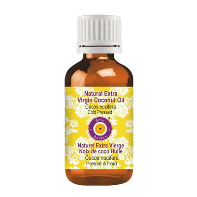 Deve Herbes Pure Natural Extra Virgin Coconut Oil (Cocos nucifera) Non-Sticky | Non-Greasy | For Hair, Skin, & Massage 100ml