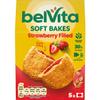 Belvita Breakfast Biscuits Soft Bakes Filled With Strawberry, Delicious Strawberry Filled Biscuits, 5 x 50 g Biscuits (Pack of 1) view 1