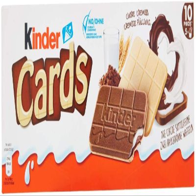6x Kinder Cards Italian Wafer Biscuit Cookies Biscuits Cookies with Milk & White Chocolate 128g New!