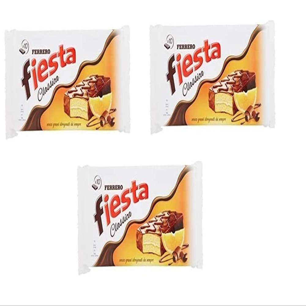 3x Ferrero Fiesta Sponge Fingers with Chocolate (10 x 36g) Snack! Dessert!