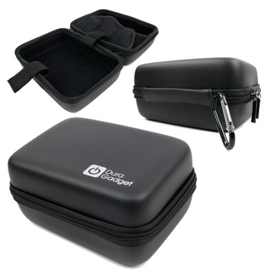 DURAGADGET Black Hard Shell EVA Box Case with Carabiner Clip & Twin Zips - Compatible with ThermoPro TP12 Meat Thermometer