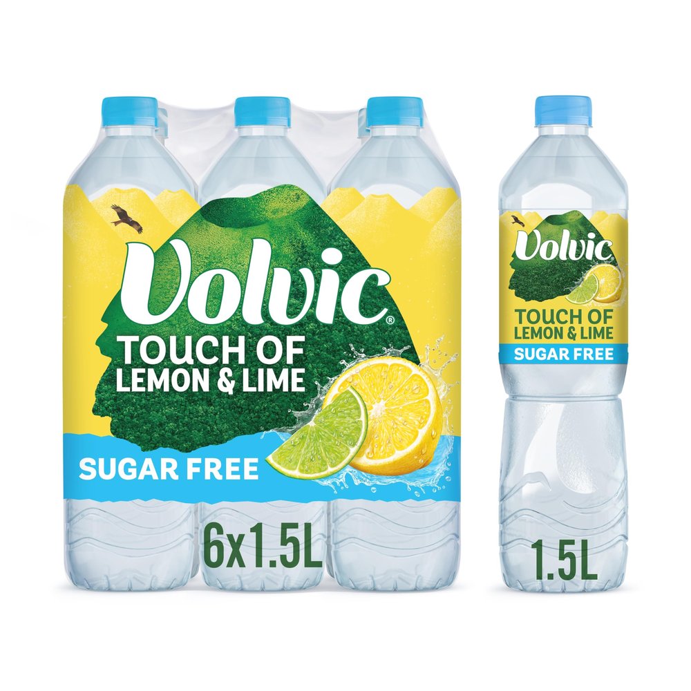 Volvic Touch of Fruit Lemon & Lime Sugar Free Still Flavoured Water Multipack 6x1.5L