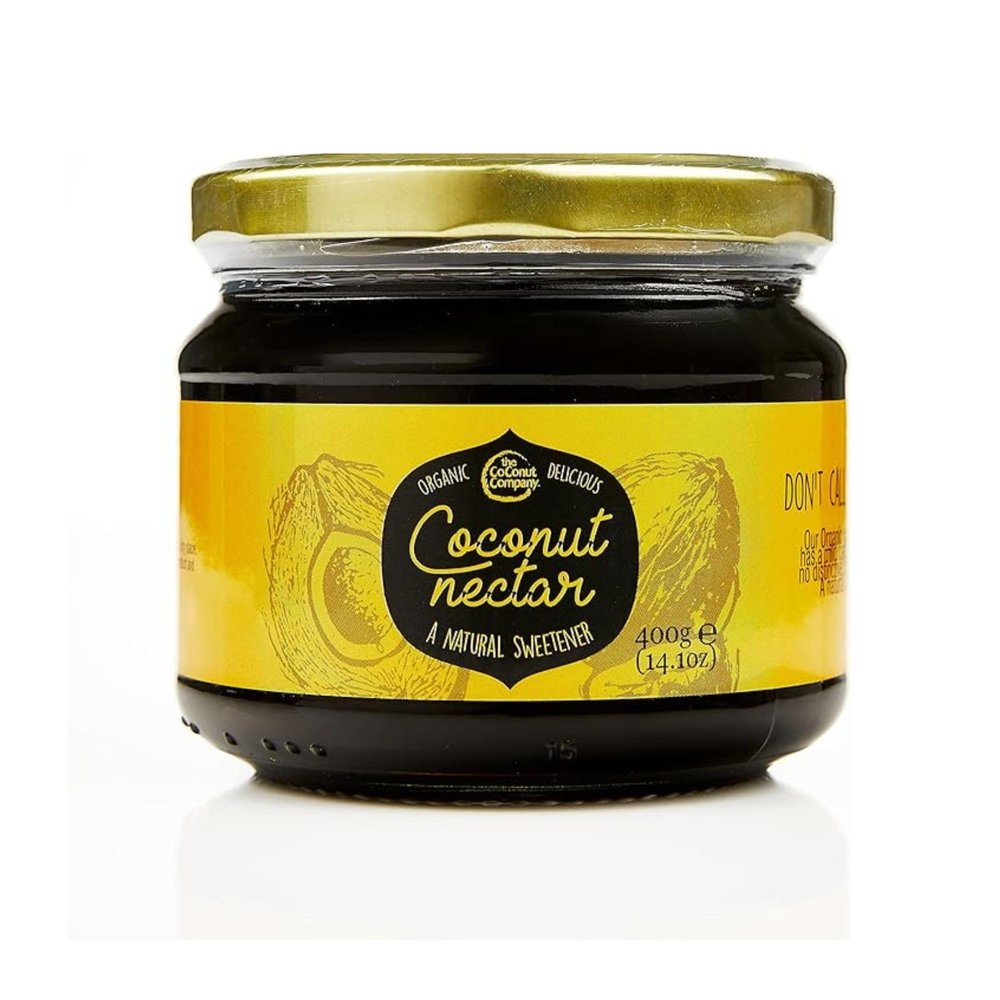 The Coconut Company Organic Coconut Nectar for Drizzle Over Desserts, in Drinks or Cakes, Honey Alternative, Syrupy Nectar with low GI from Pure Coconut Sap, Sweet Caramel Flavour, 400gm (Pack of 1)