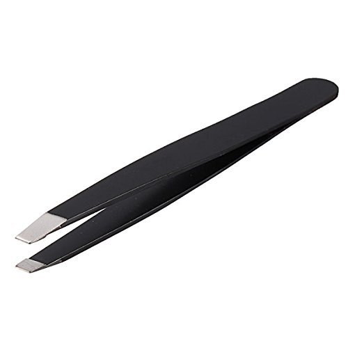 C-FUNN Stainless Steel Black Slanted Tip Tweezer Clip Tools