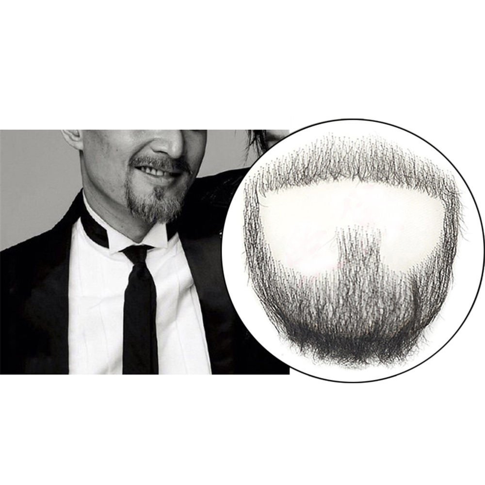 Remeehi Goatee Men's Beard Human Hair Lace Hand-Made Fake Facial Mustache Costume Pretend Hu
