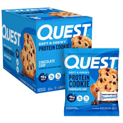 Quest Nutrition Protein Cookie, 59 g, Chocolate Chip, Pack of 12