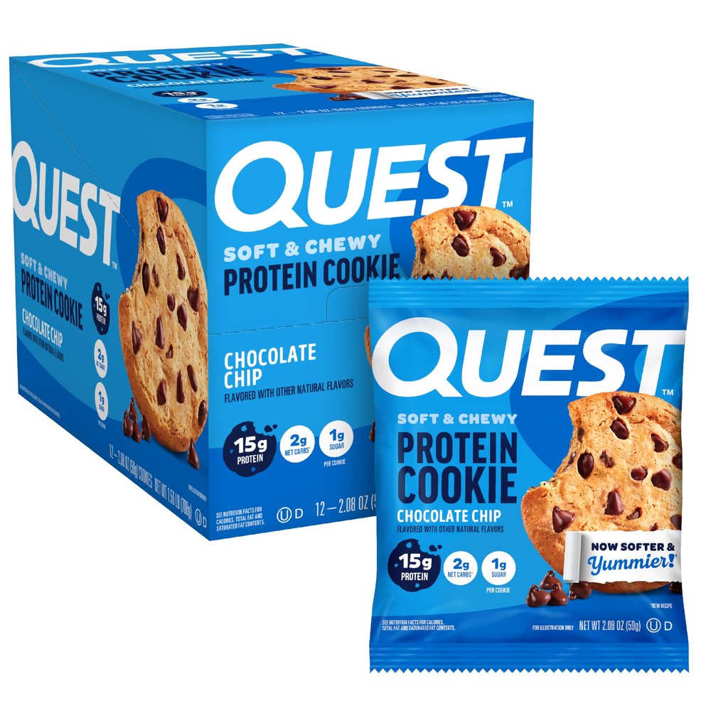 Quest Nutrition Protein Cookie, 59 g, Chocolate Chip, Pack of 12