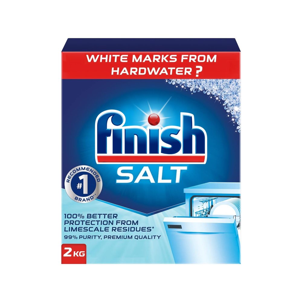 Finish Dishwasher Salt (2 Kilograms, Pack of 1) | Prevents Limescale Build-Up, Effective Against Hard Water