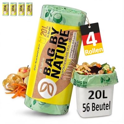 10L organic waste bags with handle - 100% compostable & biodegradable - tear-resistant organic bags for clean disposal with handle - also available as 6L, 20L, 30L