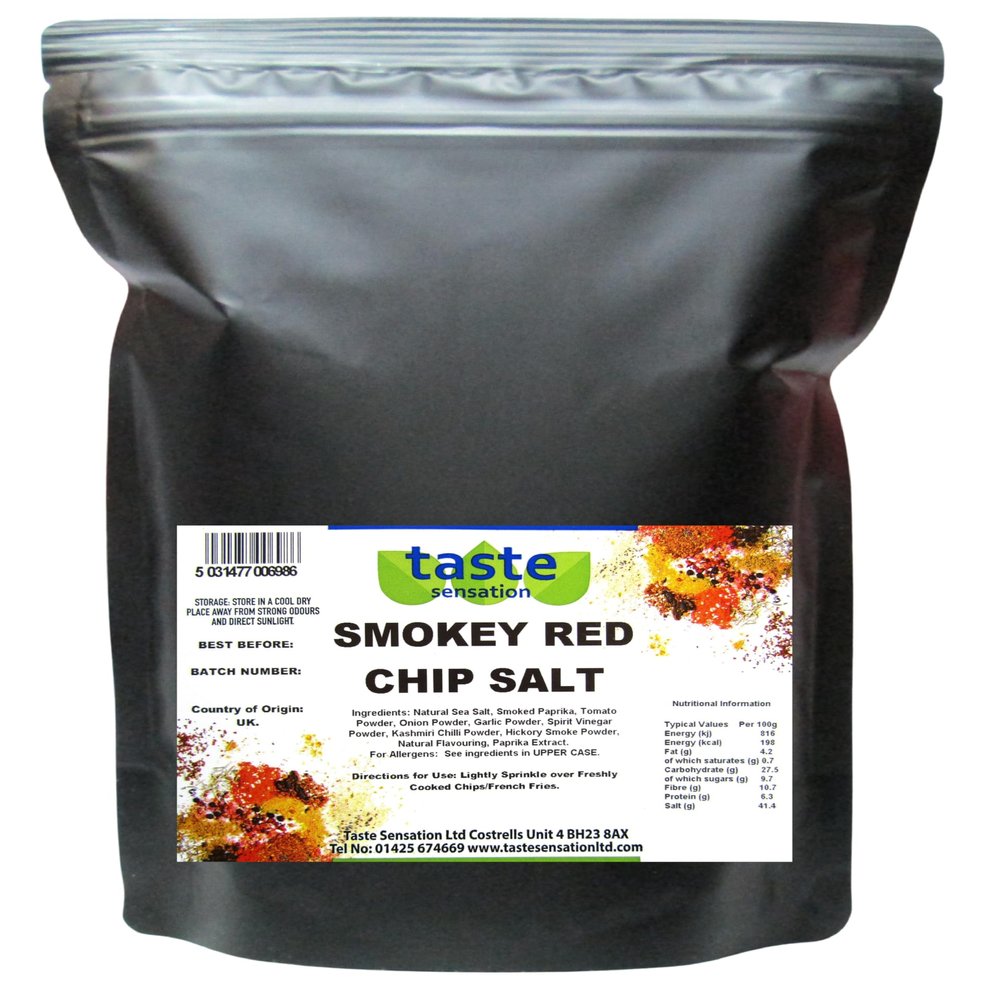 Smokey Red Chip Salt Sprinkle - 1kg Resealable Pouch