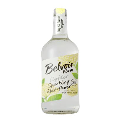 Belvoir Farm Lighter Sparkling Elderflower - Hand Picked Elderflowers | 30% Less Sugar only 50 Calories | 100% Natural Ingredients | Suitable for Vegetarians & Vegans - 6 x 750ml Bottles