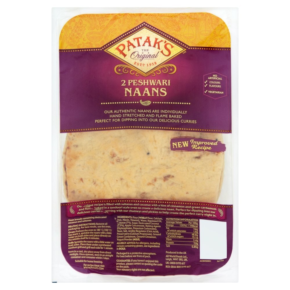 Patak's The Original Peshwari Naans, Pack of 8