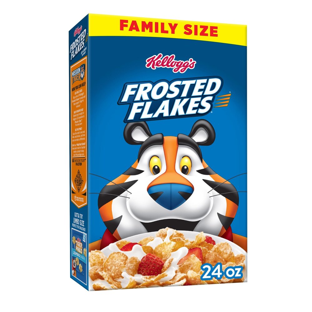 Kellogg's Frosted Flakes Cinnamon Breakfast Cereal Family Size 24 oz
