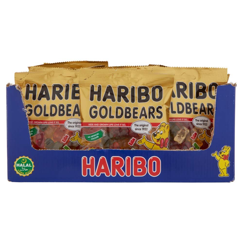 HARIBO Halal Goldbears Fruity and Chewy Gummy Sweets 100g x 24 Packs (Case)