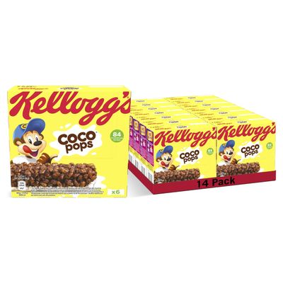 Kellogg's Coco Pops Cereal and Milk Bars Box, pack of 14 (6x20 g)