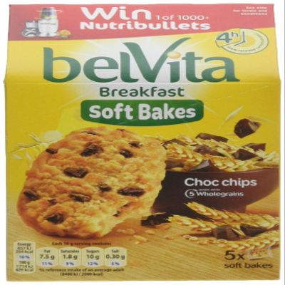 Belvita Breakfast Soft Bakes Choc Chip Biscuits, 250 g, Pack of 6