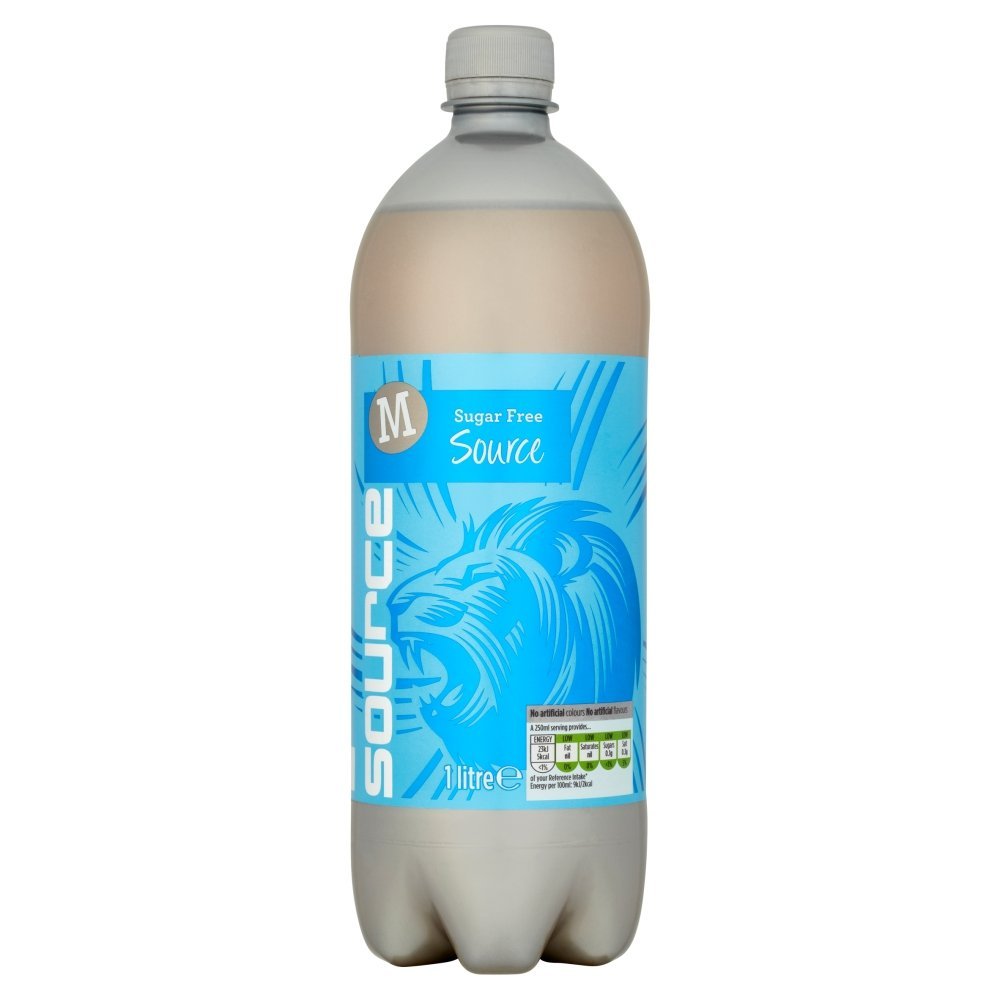 Morrisons Source Sugar Free Drink, 1 Litre, Pack of 12