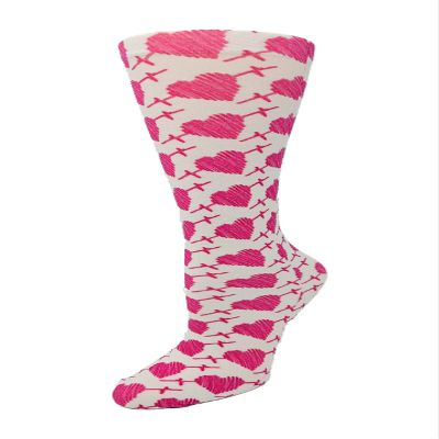 Cutieful Therapeutic Sheer 8-15 mmHg Compression Hosiery - EKG Heart