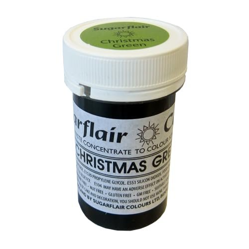 10 x Sugarflair 25g Christmas Green Tartranil Paste Gel Edible Food Colour Icing