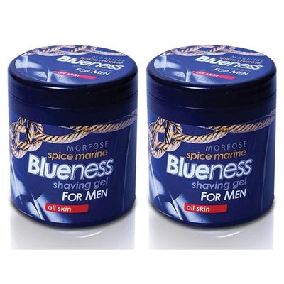 Morfose Blueness Spice Marine Shaving Gel,Sensitive Skin Shaving Gel, Shave Gel for Men, Shaving Gel for Irritated and Dry Skin (500 ml (Pack of 2))