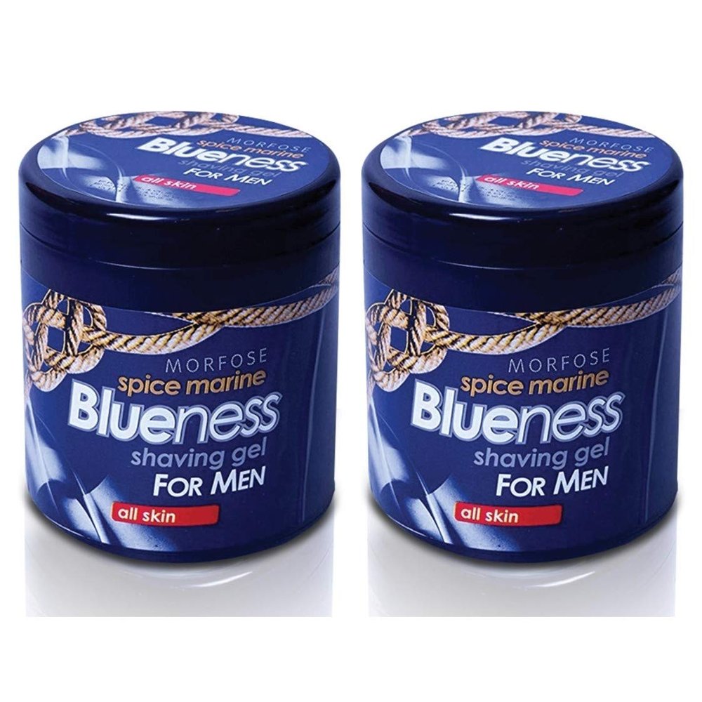 Morfose Blueness Spice Marine Shaving Gel,Sensitive Skin Shaving Gel, Shave Gel for Men, Shaving Gel for Irritated and Dry Skin (500 ml (Pack of 2))