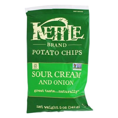 Kettle Foods, Potato Chips, Sour Cream and Onion, 1 x 5 oz (142 g)