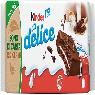 6x Kinder Ferrero Delice Cacao Sponge Fingers with Milk Filling (10 x 42g) Cakes Snack