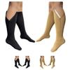 HealthyNees 2 Pairs Set Closed Toe 20-30 mmHg Zipper Compression Fatigue Swelling Circulation Knee Length Socks (L/XL) view 1