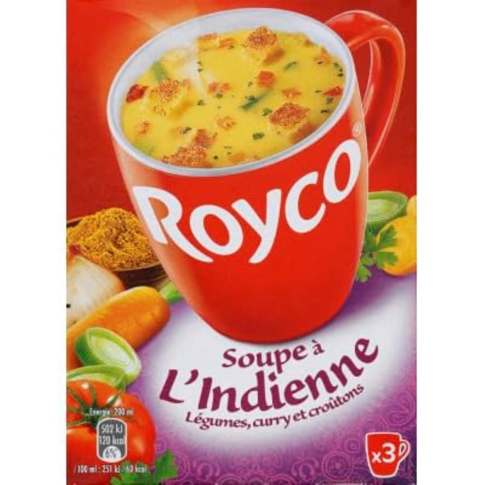 Indian Soup for Vegetables, Curry and Croutons