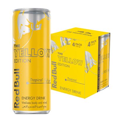 Red Bull The Yellow Edition Tropical Energy Drink - Pack of 4 Cans (4 x 250ml)